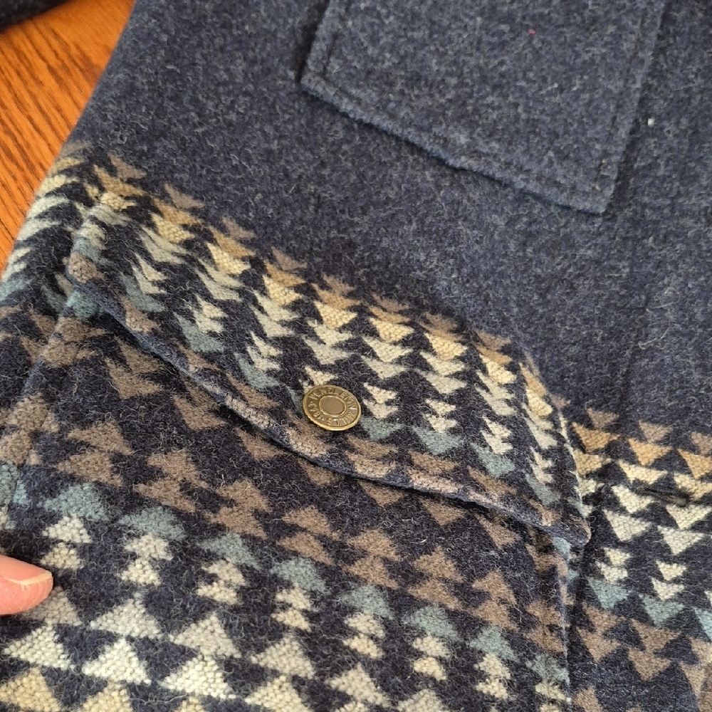 Pendleton Navy And Gray Patterned Wool Jacket - image 3